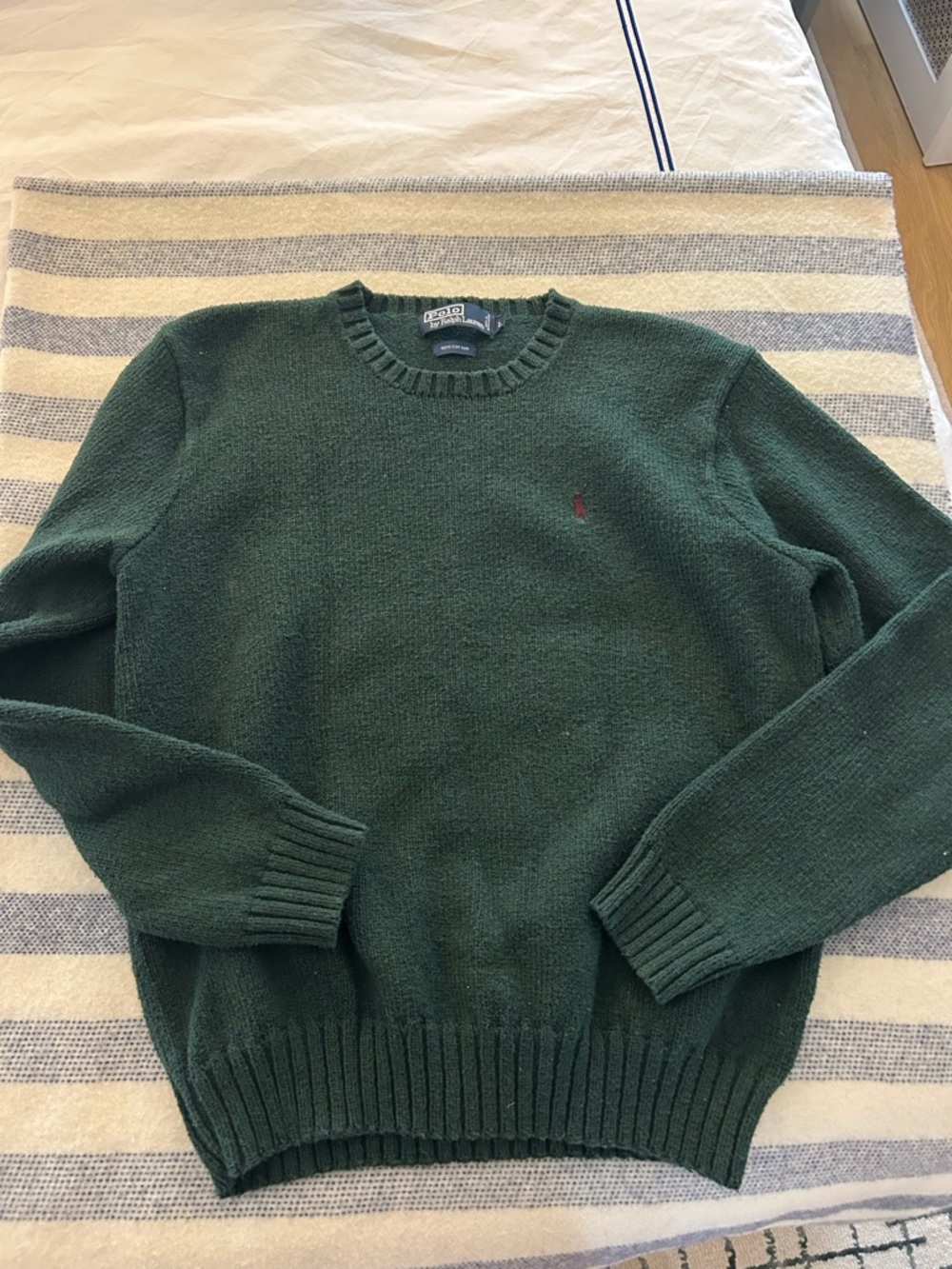 Vintage Ralph Lauren Green Crewneck Cotton Blend Sweater
